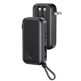 10K mAh Portable Charger w/ 3 Cables - PD20W QC18W Fast Charging Power Bank - 5 Outputs - iOSPhone 14