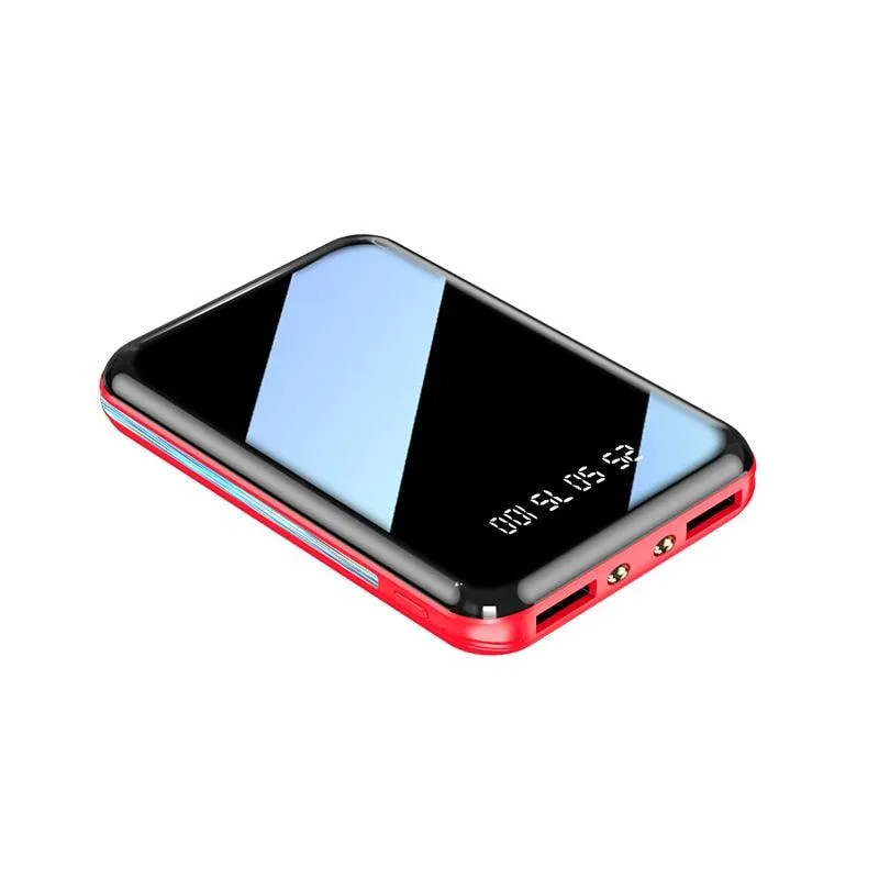 20000mAh Mini Power Bank Portable Charger Mirror Screen LED Digital Display