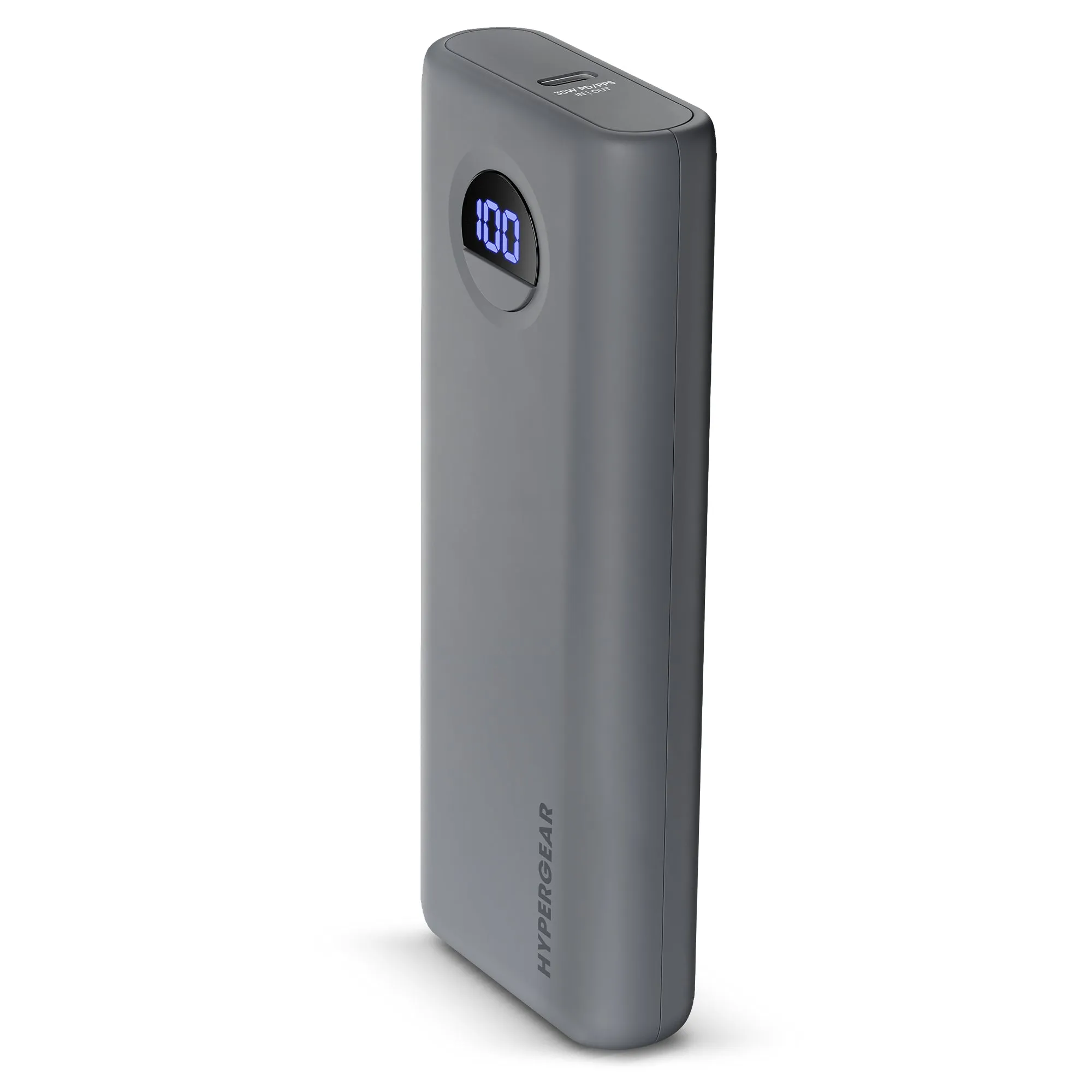 20,000mAh | Power Pack Pro  Fast Charge Power Bank with 35W USB-C PD PPS and Digital Display | Gray