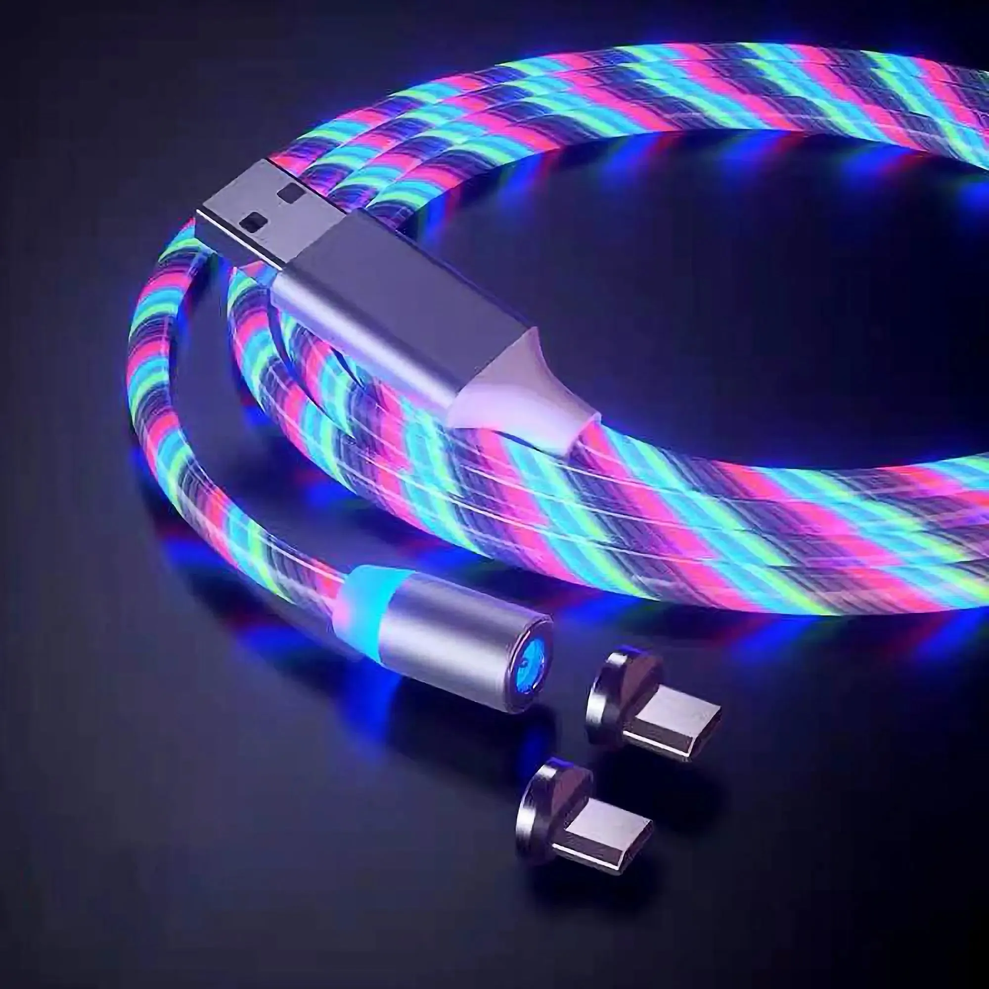 3 in 1 LED Flowing Magnetic Fast Charging Cable-LED Charging Cable