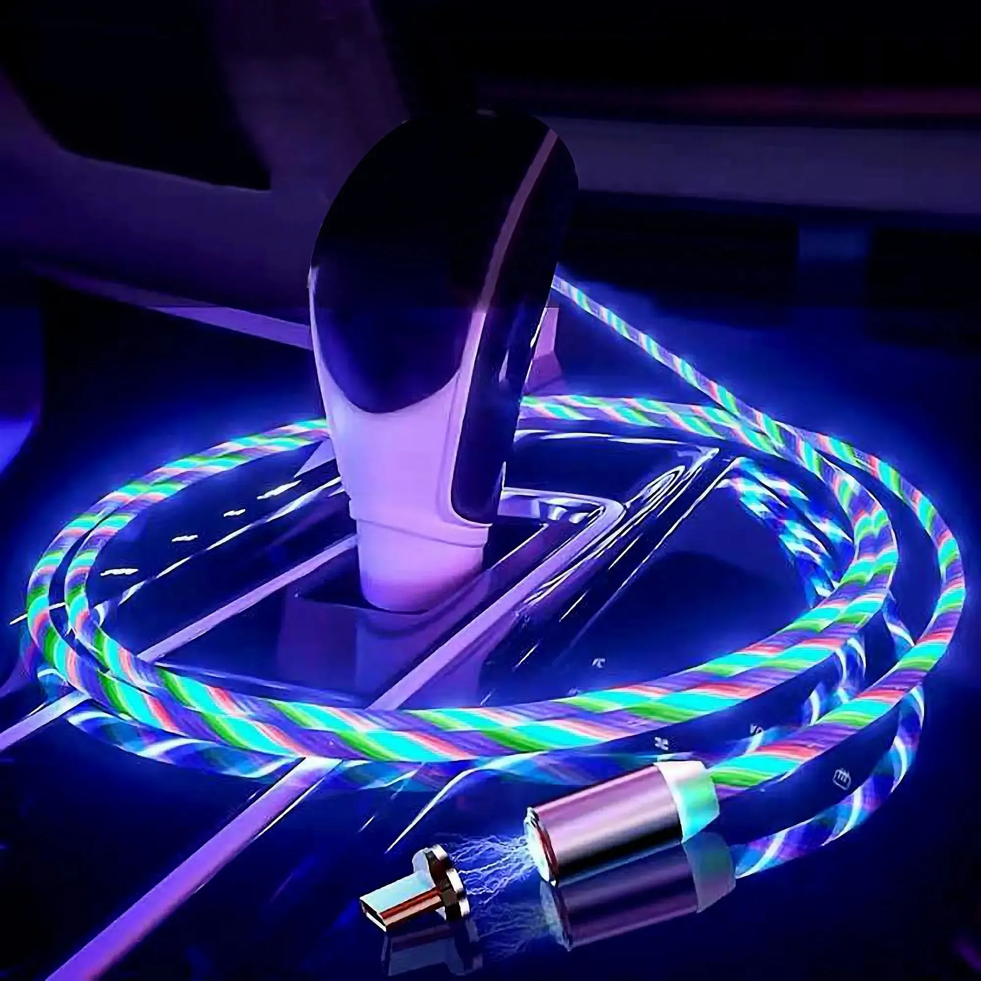 3 in 1 LED Flowing Magnetic Fast Charging Cable-LED Charging Cable