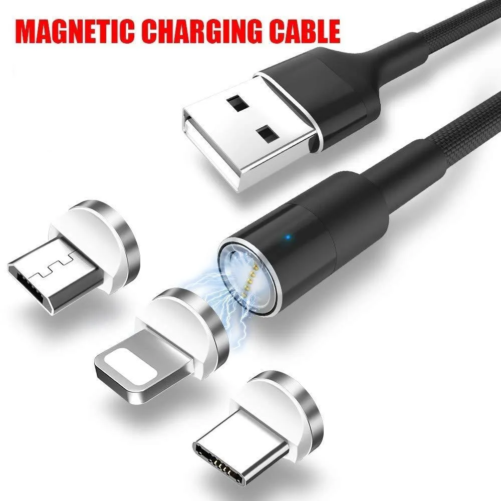 3 in 1 Magnetic Charging Cable for Lightening, USB Type C and Micro USB