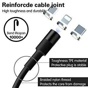 3 in 1 Magnetic Charging Cable for Lightening, USB Type C and Micro USB