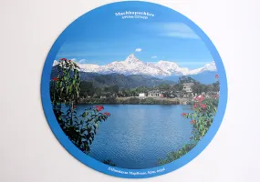 A beautiful View of Mount Machhapuchhre Printed Round Mousepad Mat