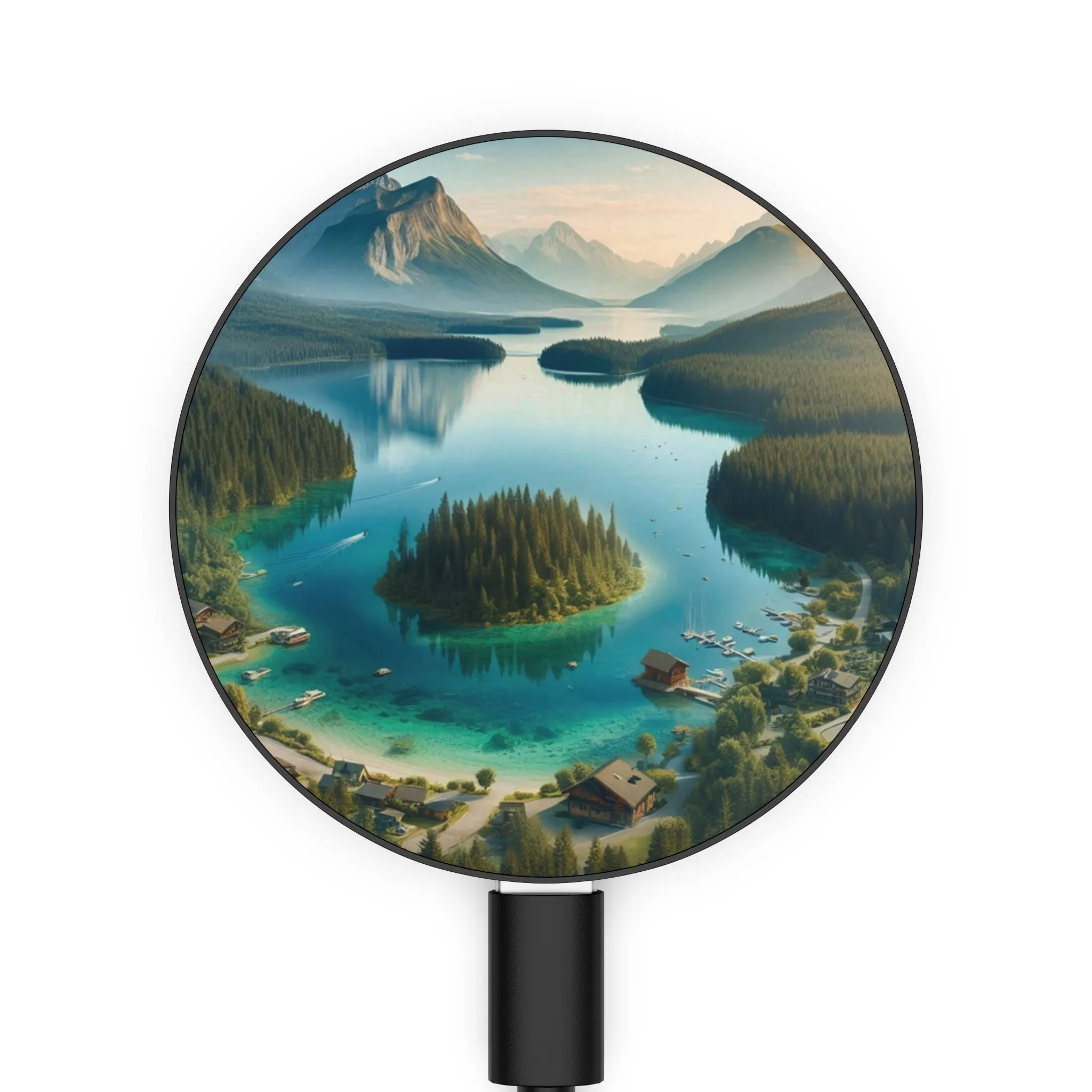 A view of a lake among the mountains Magnetic Induction Charger