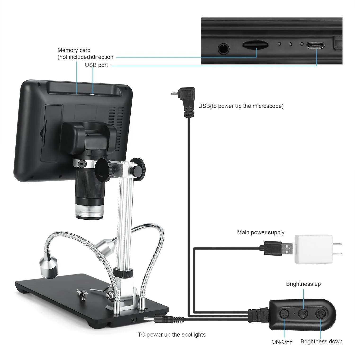 Andonstar AD206 1080P 3D Digital Microscope Soldering Microscope ideal for Phone & Watch Repairs