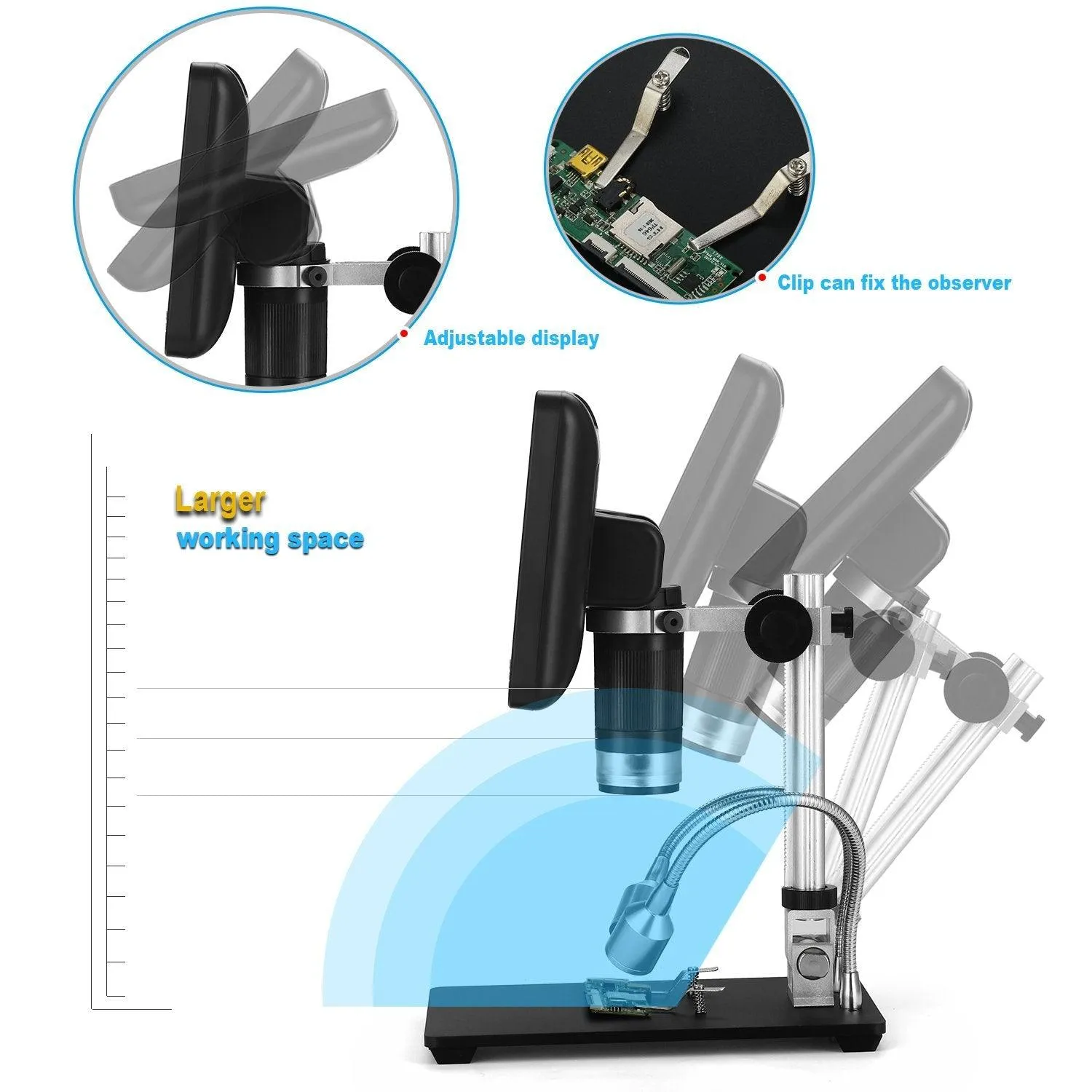 Andonstar AD206 1080P 3D Digital Microscope Soldering Microscope ideal for Phone & Watch Repairs