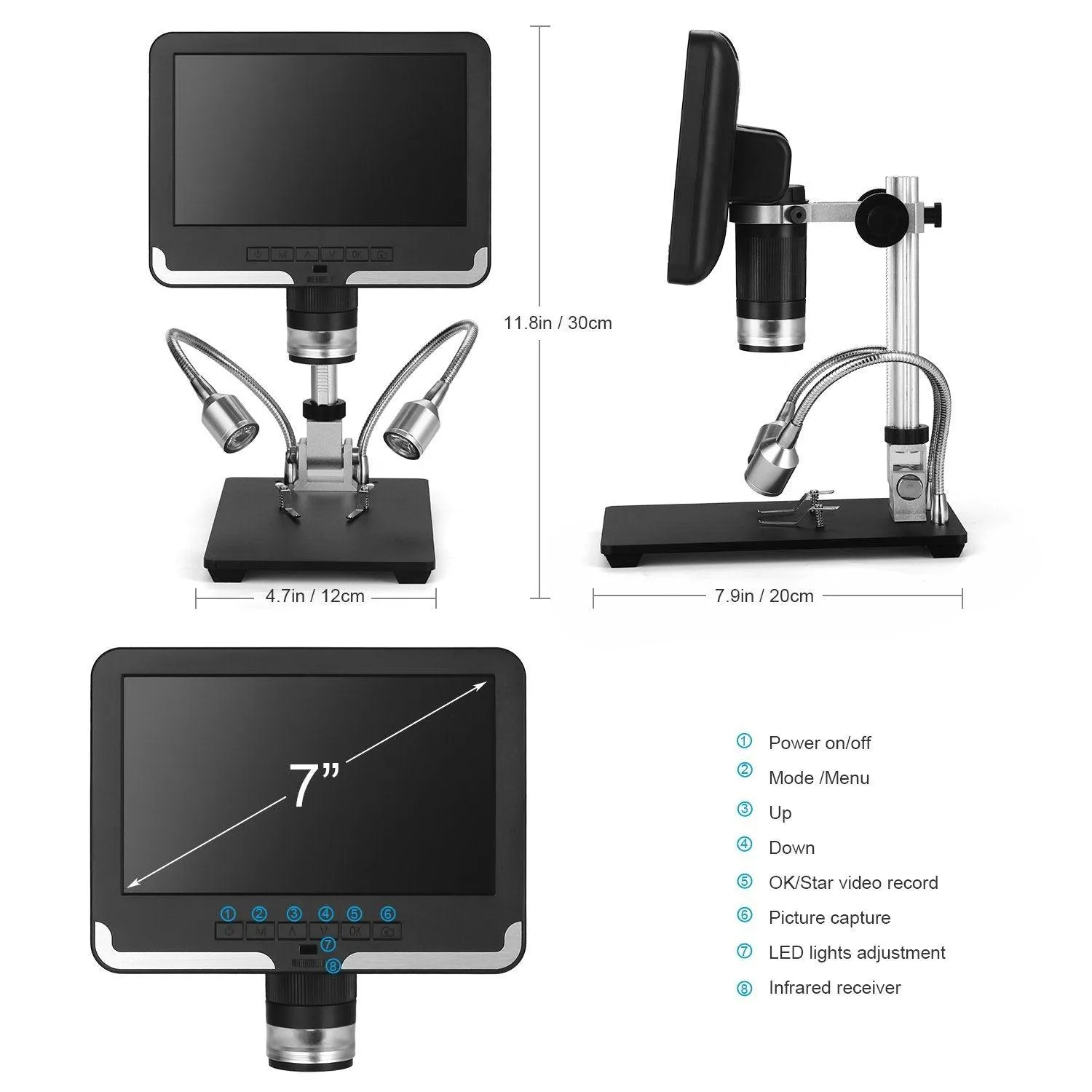 Andonstar AD206 1080P 3D Digital Microscope Soldering Microscope ideal for Phone & Watch Repairs