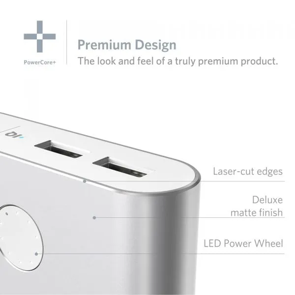 Anker PowerCore  13400 Premium Aluminum Portable Charger with Qualcomm Quick Charge 3.0 (Silver)