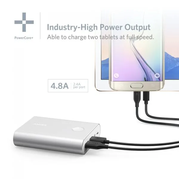 Anker PowerCore  13400 Premium Aluminum Portable Charger with Qualcomm Quick Charge 3.0 (Silver)