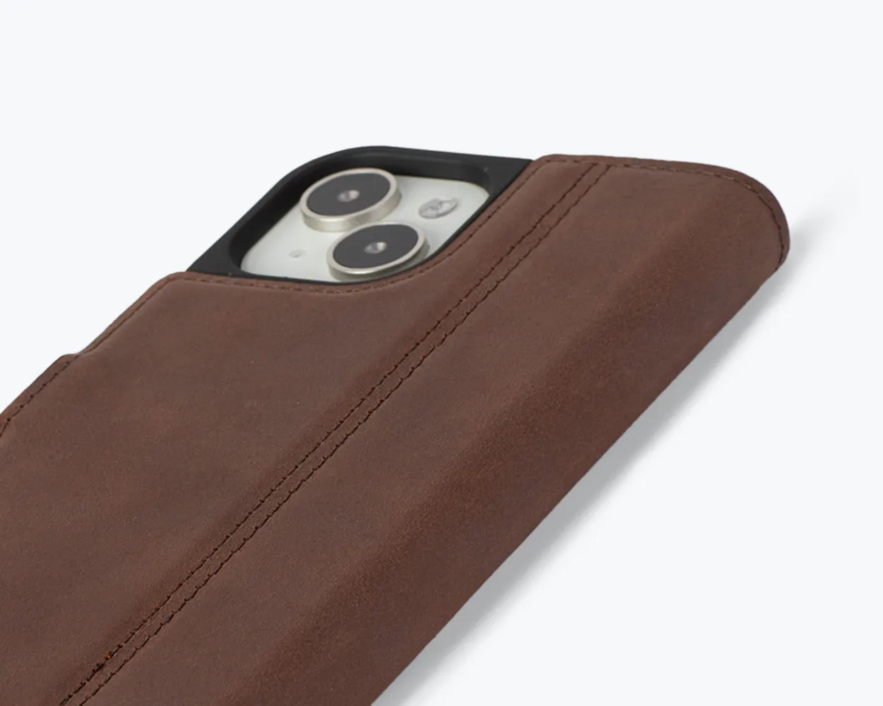 Apple iPhone 15 - Vintage Leather Wallet