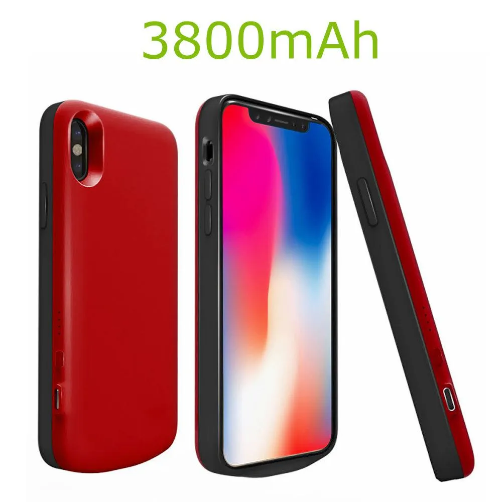 Apple iPhone X / 10 External Battery Case Backup Charger Power Bank 3800mAh by Modes