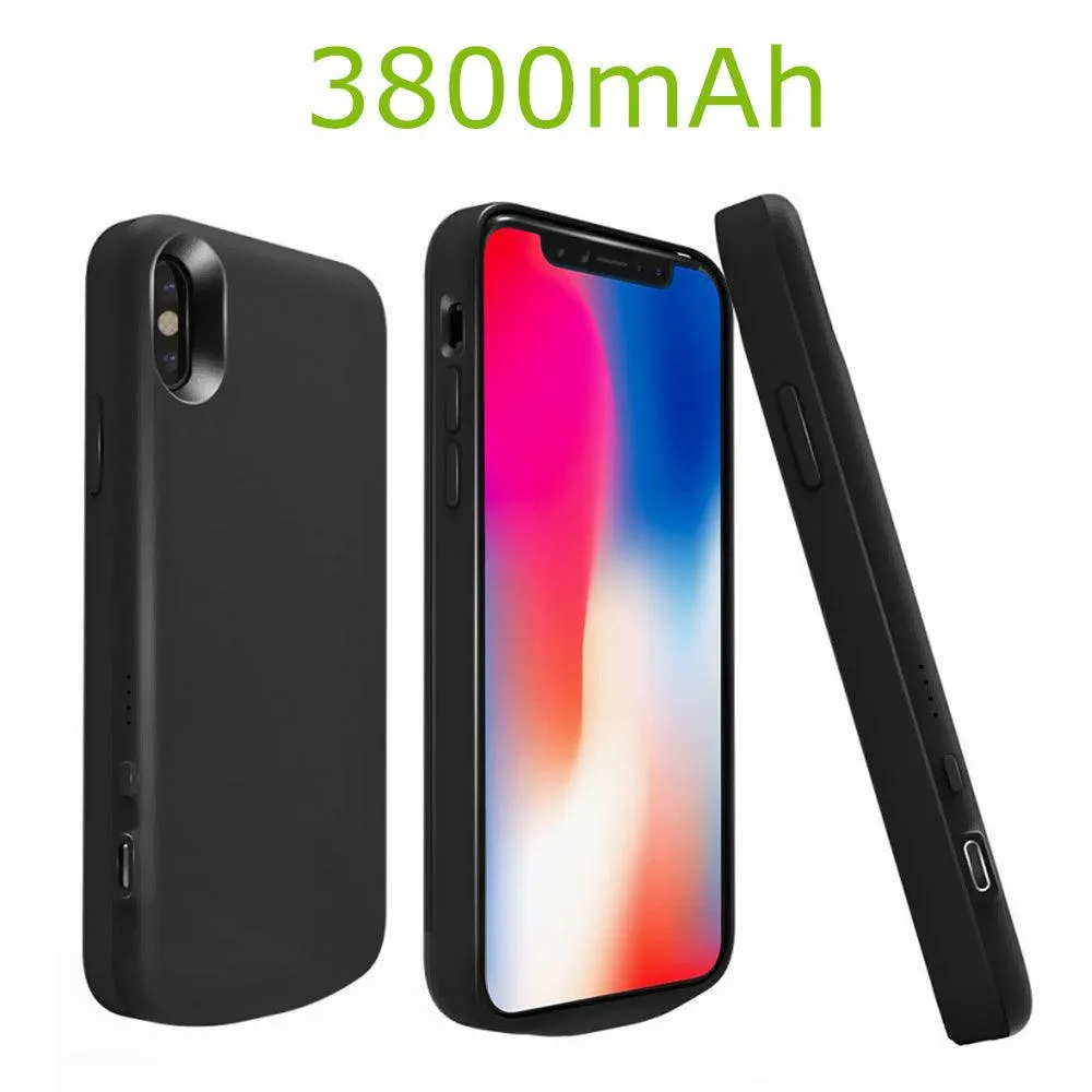 Apple iPhone X / 10 External Battery Case Backup Charger Power Bank 3800mAh by Modes