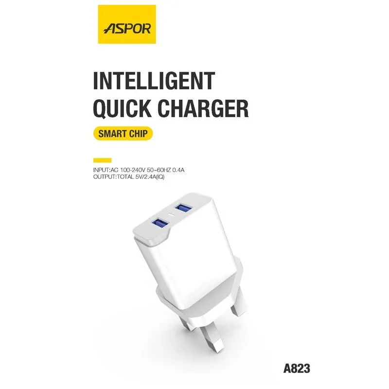 Aspor A823 Dual Port Charger - White