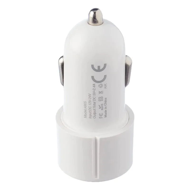 Aspor A905 Car Charger With Micro USB Cable - USB / White