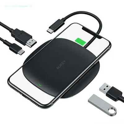 Aukey CB-C70 5-in-1 Unity Wireless Charging USB-C Hub