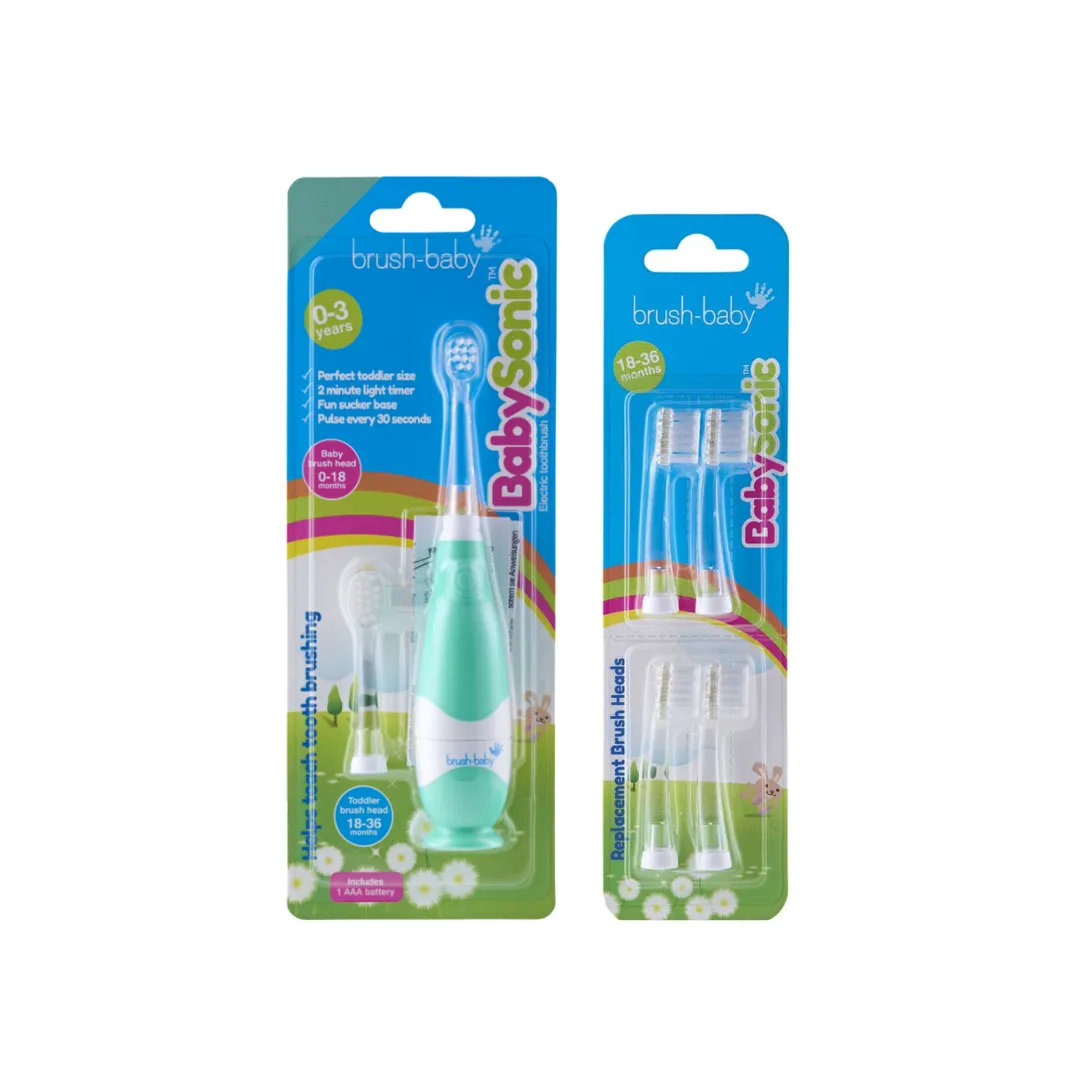 BabySonic® Teal Electric Toothbrush Gift Set