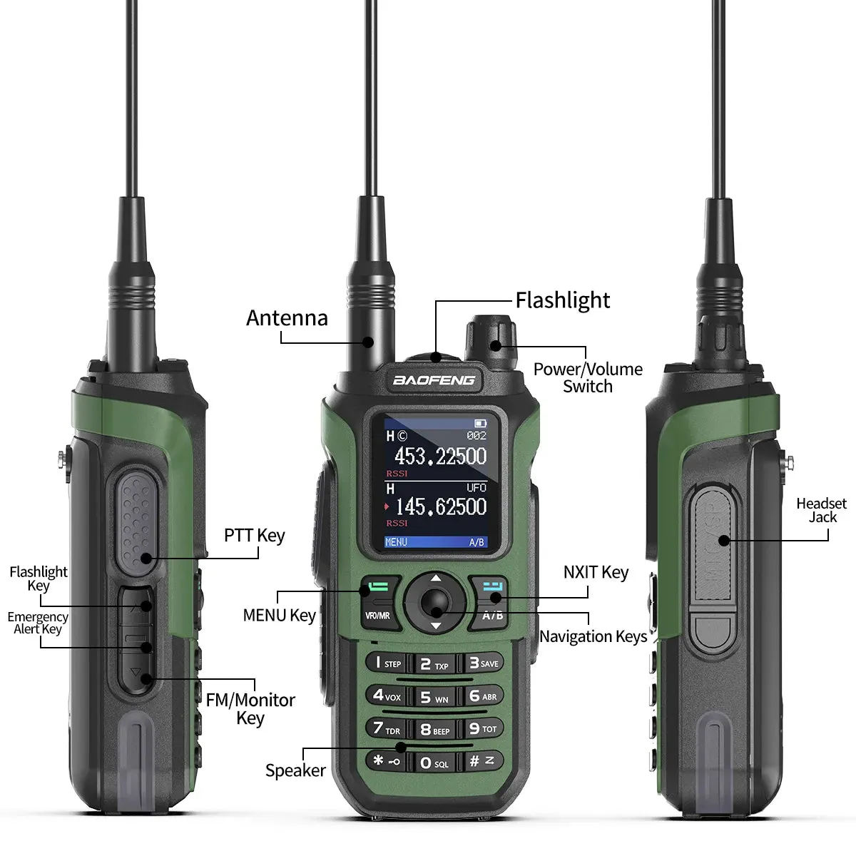 Baofeng UV-21 Pro Wireless Copy Frequency Tri-Band 999CH Waterproof Walkie Talkie TYPE C 16 KM Long Range UV-5R 17 Harm Radio