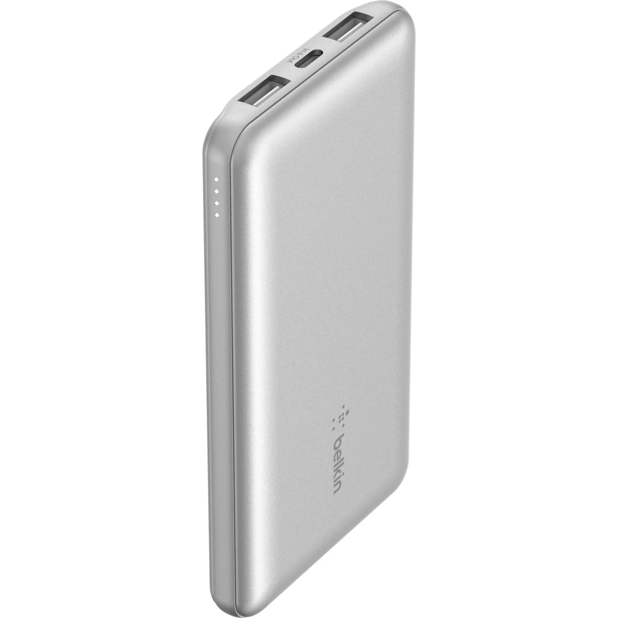 Belkin BoostUp Charge 10K 3 Port Power Bank with Cable (Silver)