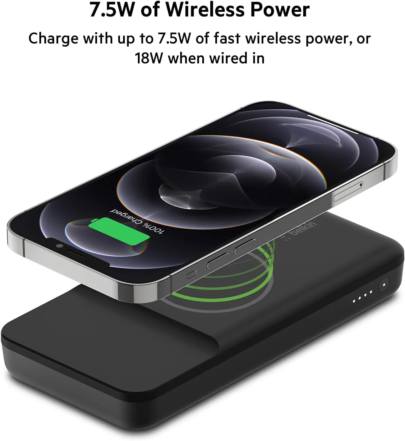 Belkin Magnetic Portable Wireless Charger 10K Power Bank   18W Usb-C Pd Port Black