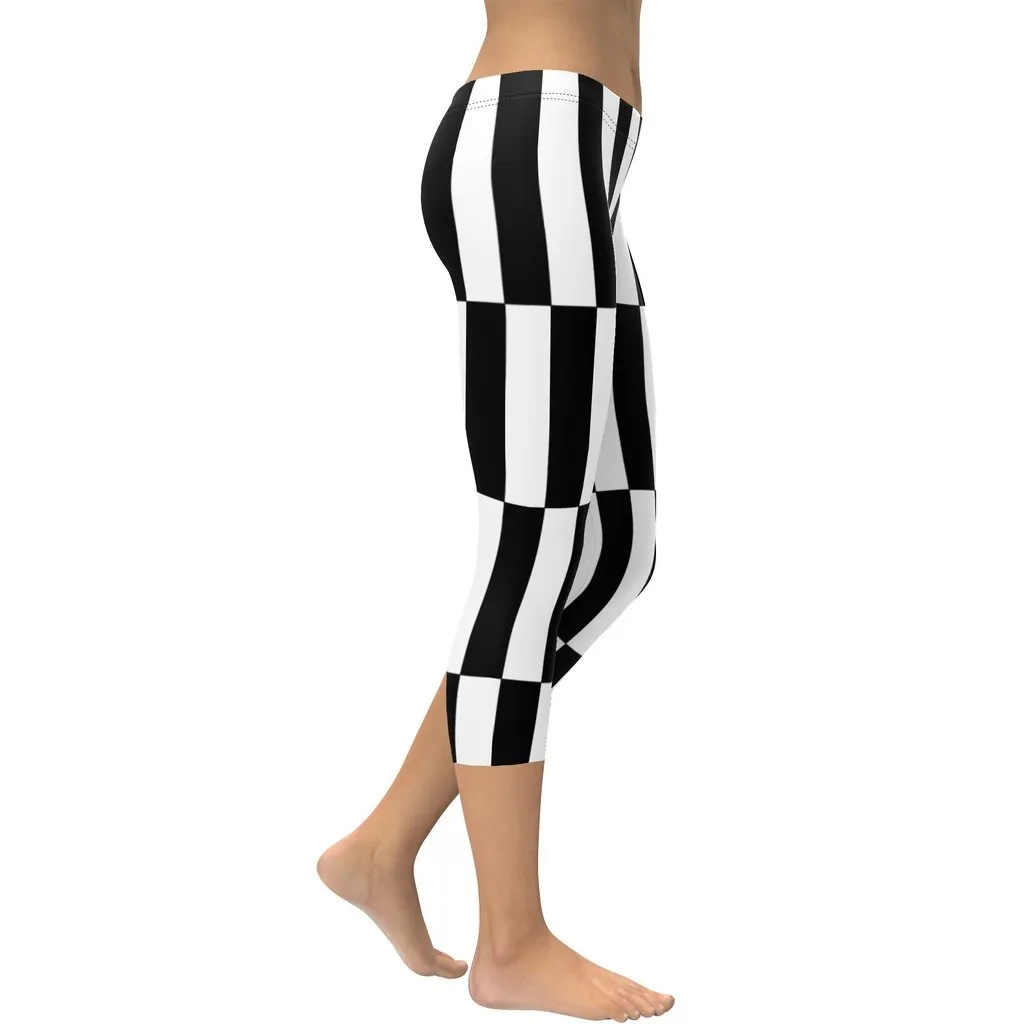 Black and White Optical Illusion Capris