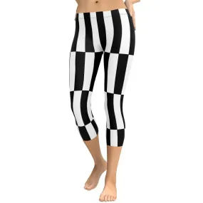 Black and White Optical Illusion Capris