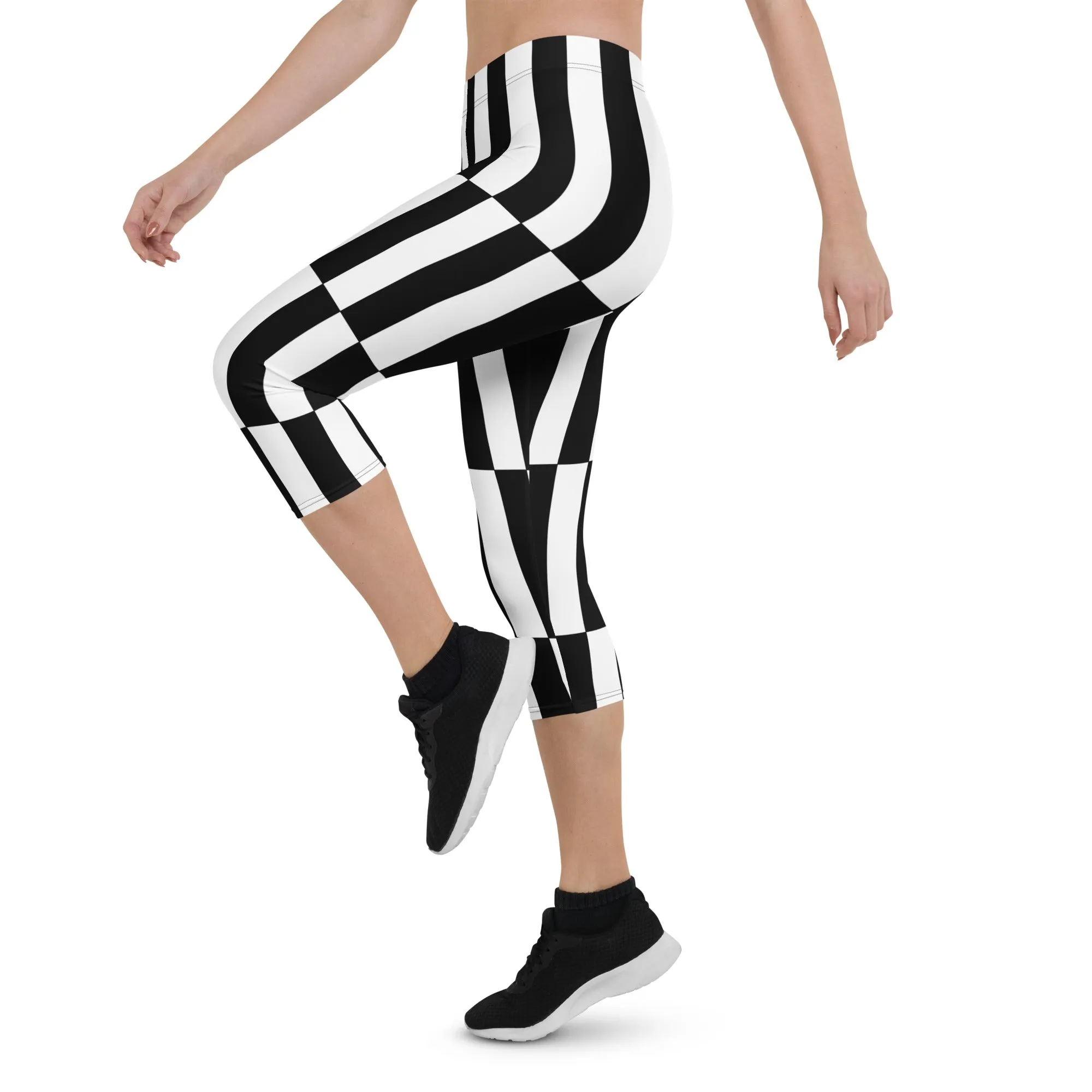 Black and White Optical Illusion Capris