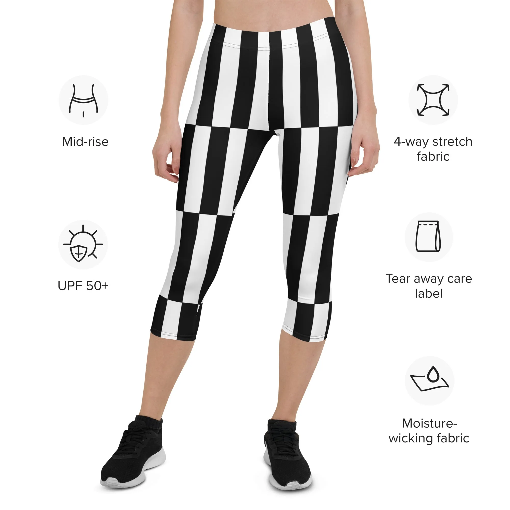 Black and White Optical Illusion Capris