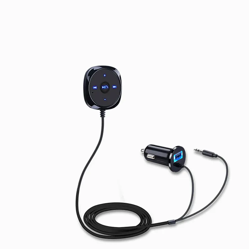 Bluetooth Aux Wireless Car Kit Music Receiver 3.5mm Adapter Handsfree LED Car AUX Speaker with USB Car Charger For Phone 6 7 New