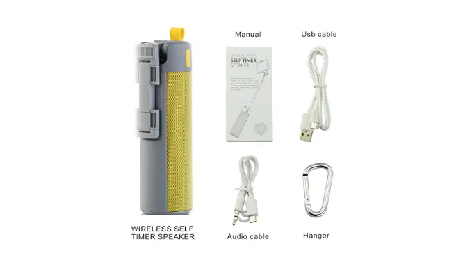 Bluetooth Speaker with Power Bank and Selfie Stick - Choice of 3 Colors - Ships Same/Next Day!