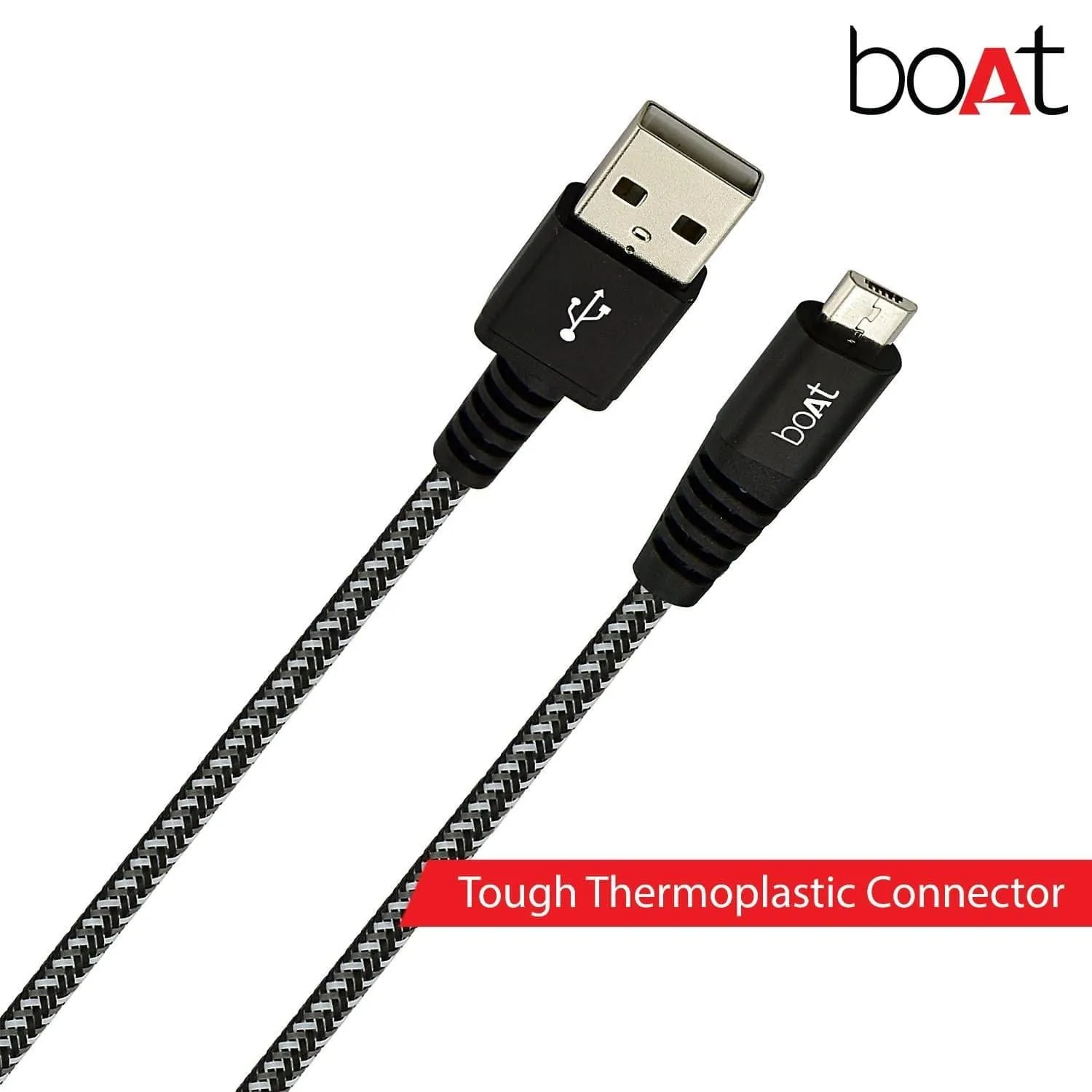 boAt Unbreakable Braided Micro USB Cable 1.5 Meter (Black)