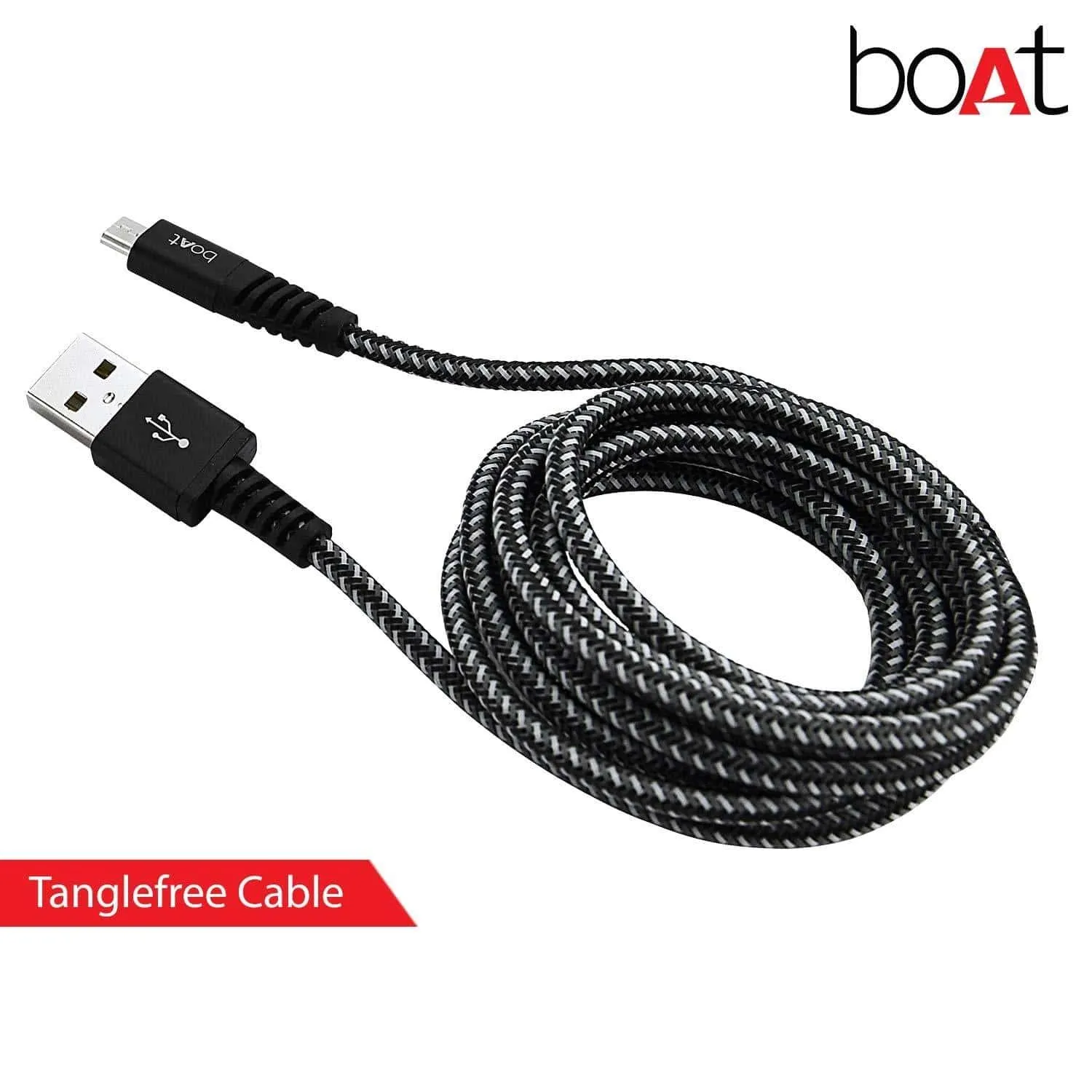 boAt Unbreakable Braided Micro USB Cable 1.5 Meter (Black)