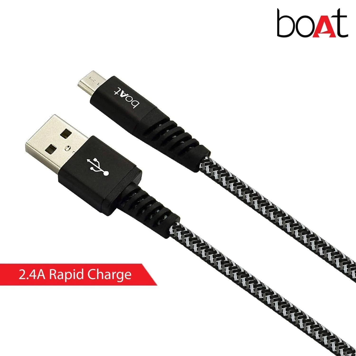 boAt Unbreakable Braided Micro USB Cable 1.5 Meter (Black)