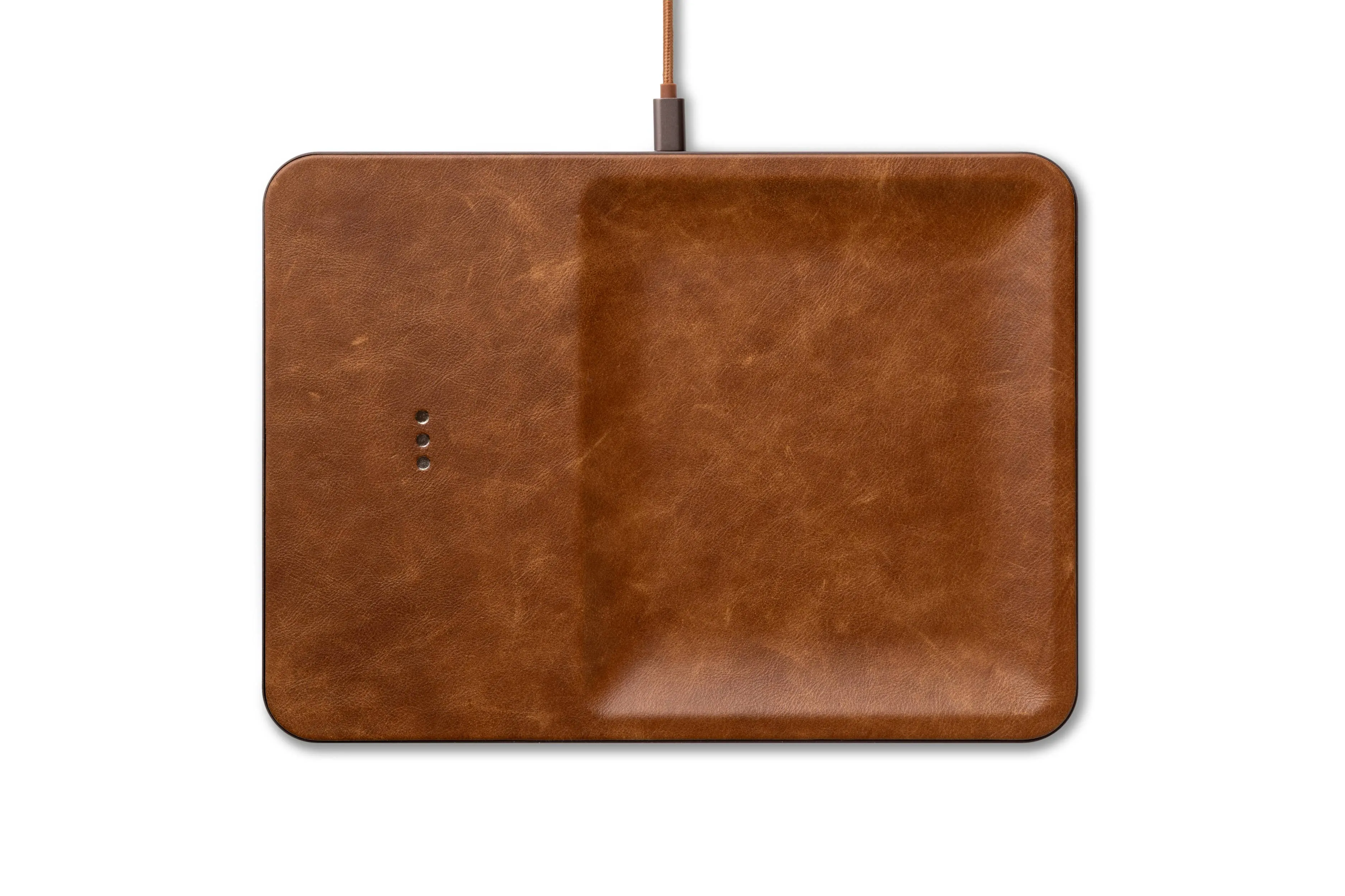 CATCH:3 Classic Leather Wireless Charger with Valet Tray