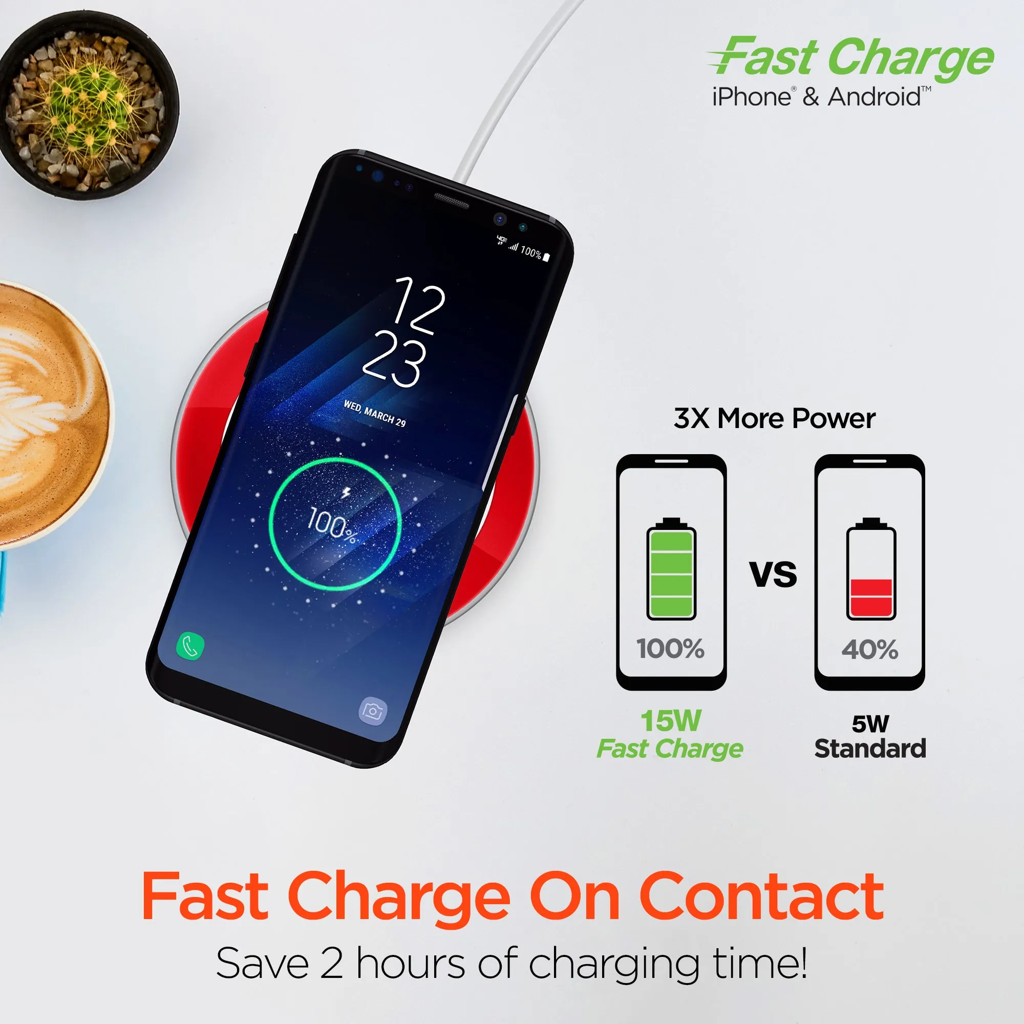 ChargePad Pro 15W Wireless Fast Charger | Red