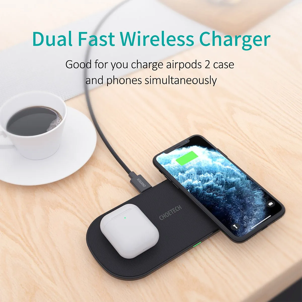 Choetech Dual Wireless Charger - T535-S