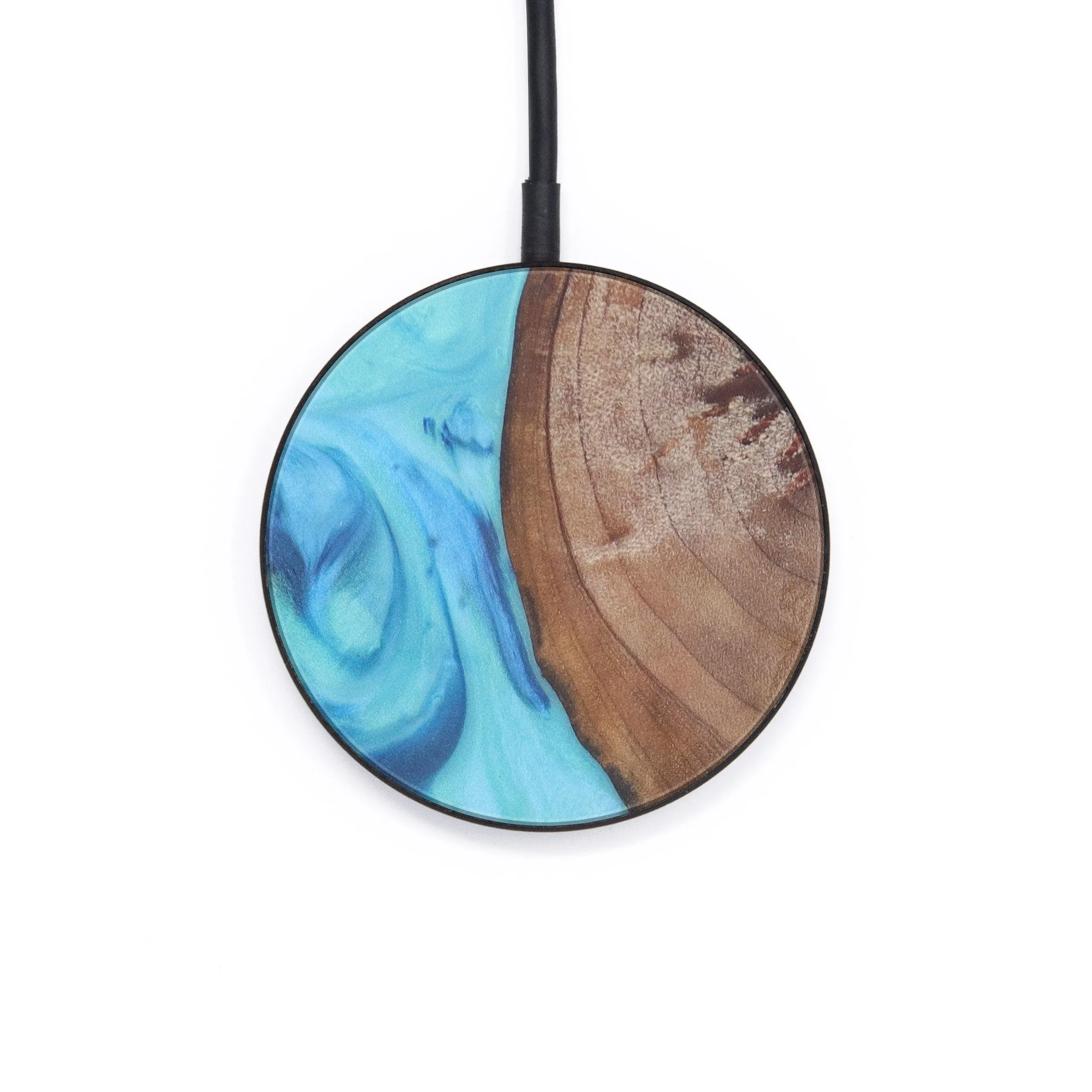 Circle Wood Resin Wireless Charger - Dyane (Light Blue, 606009)