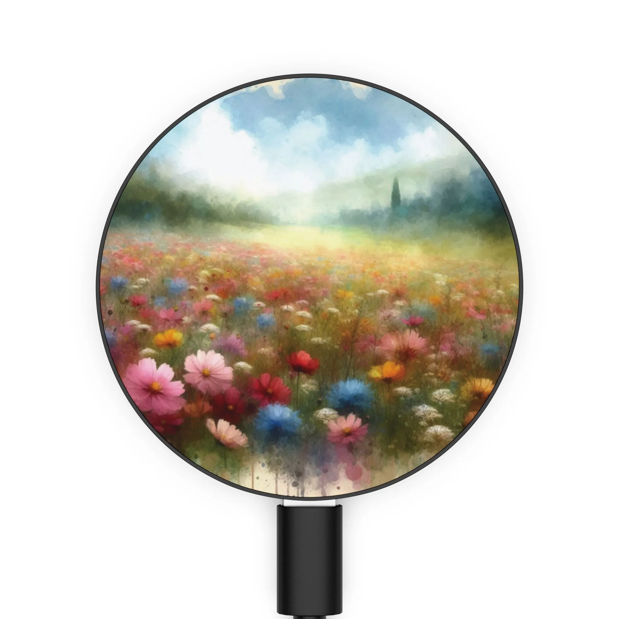 Colourful flowers in spring with watercolour effect Magnetic Induction Charger