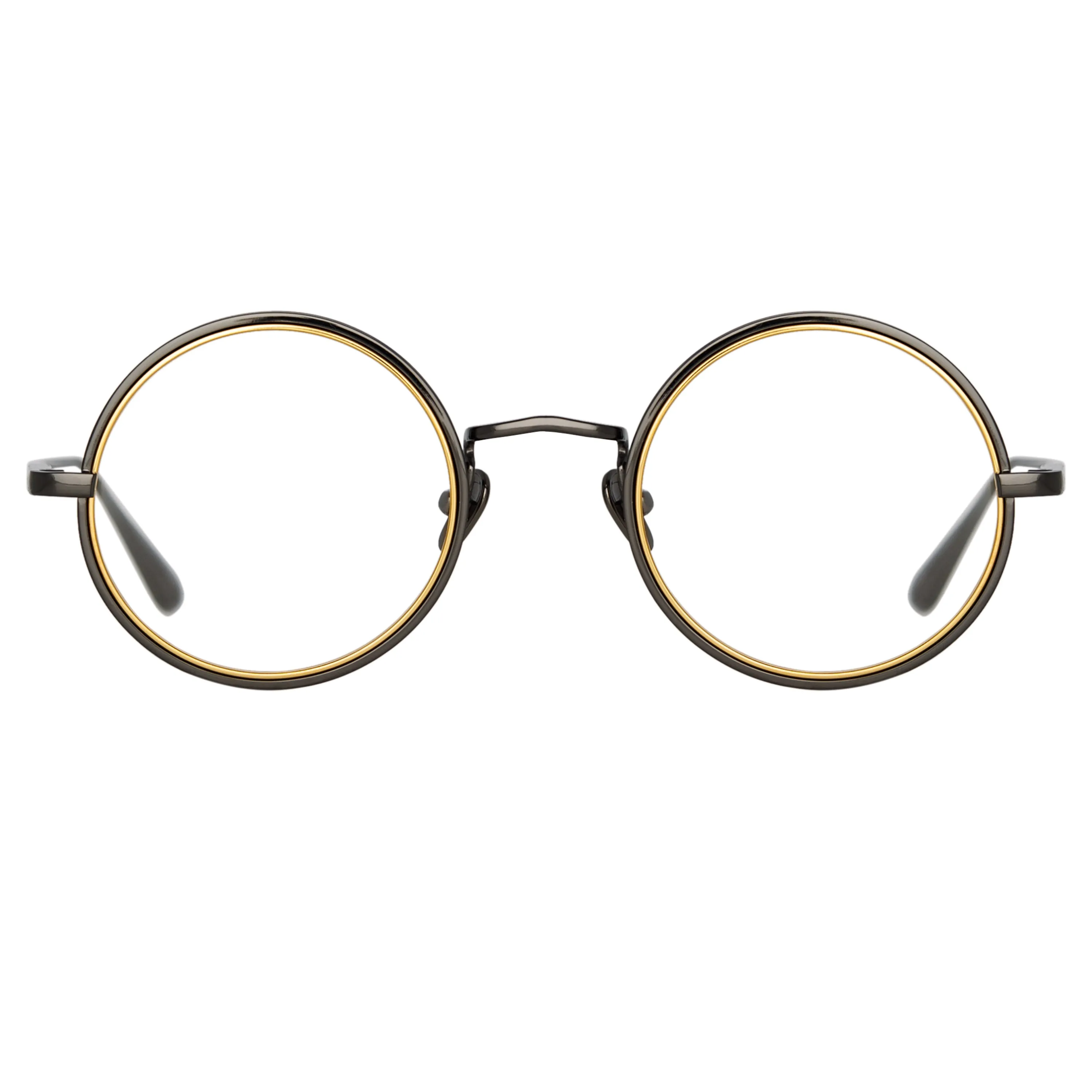 Cortina Oval Optical Frame in Nickel and Yellow Gold