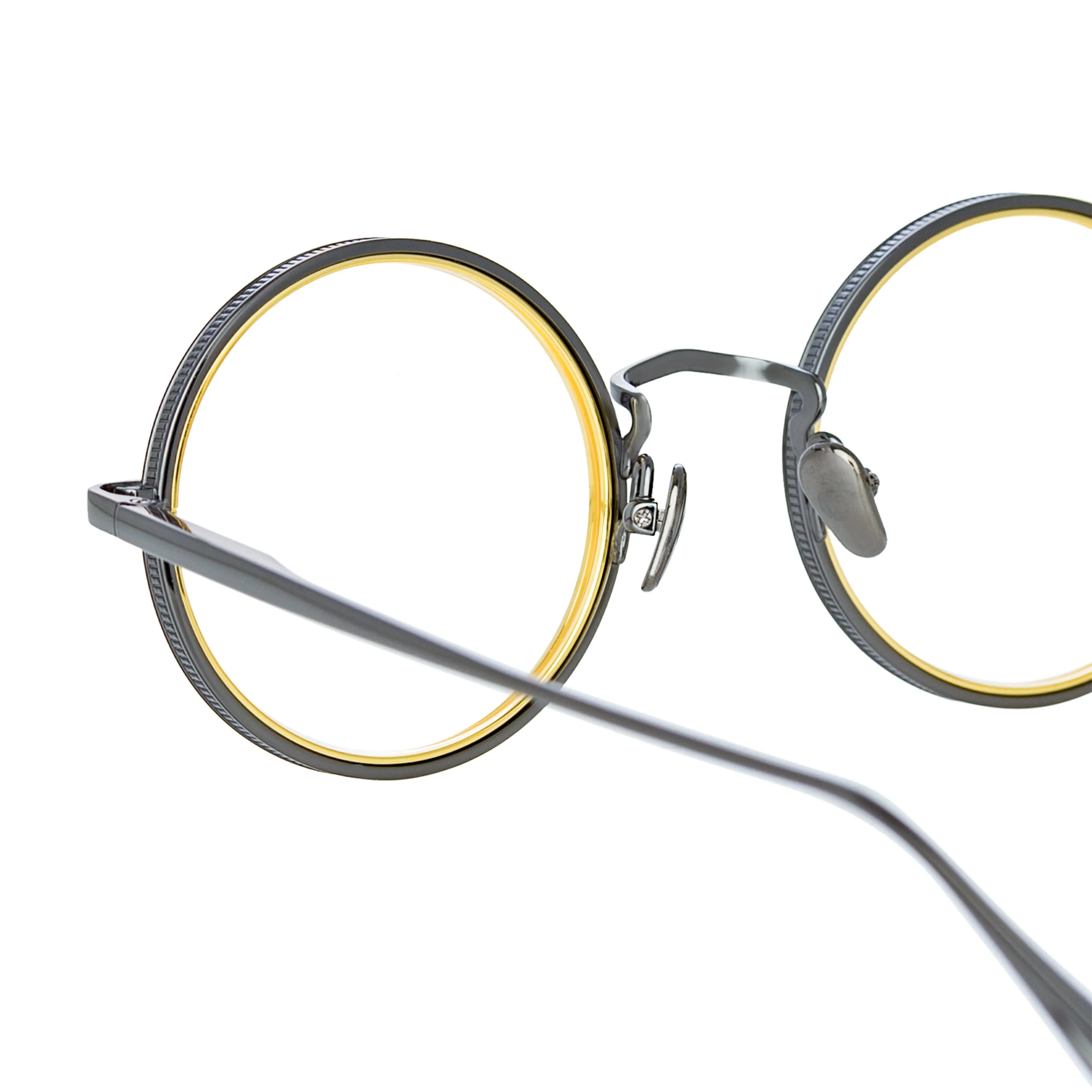 Cortina Oval Optical Frame in Nickel and Yellow Gold