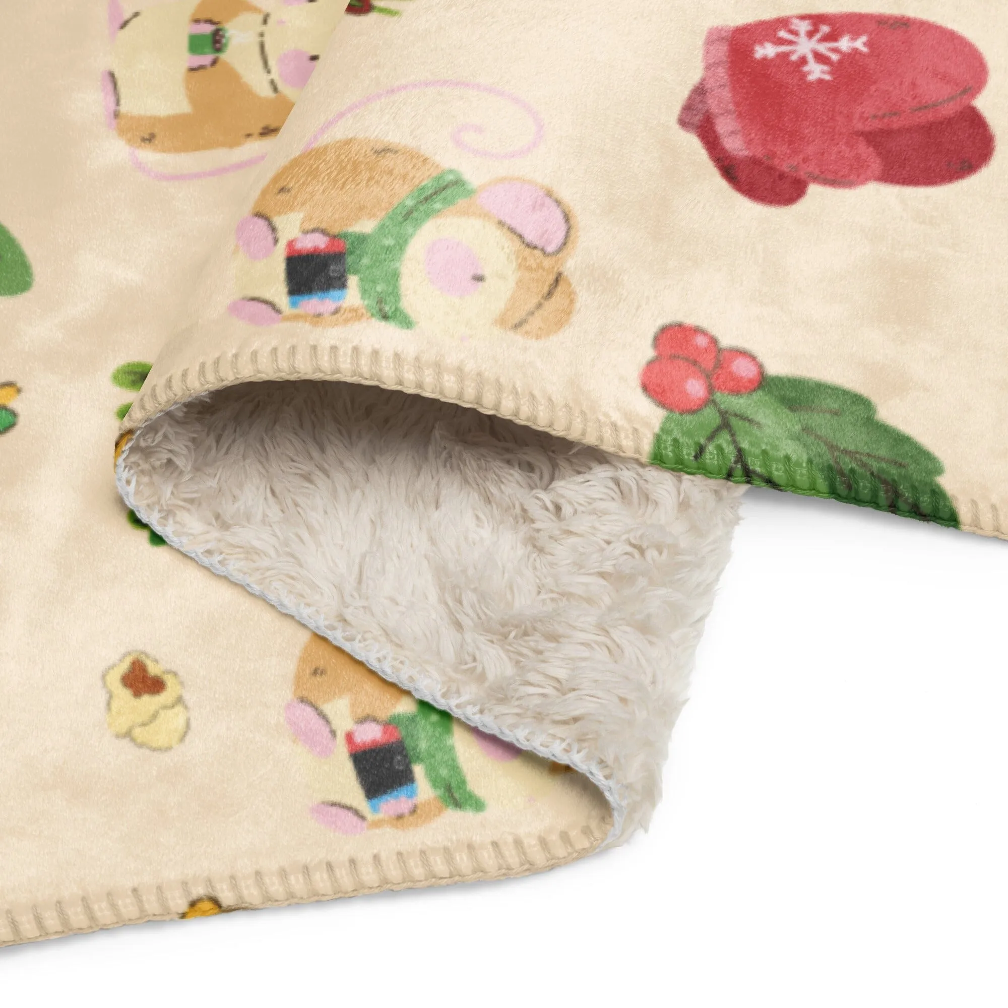 Cozy Christmas Mouse | 60″×80″ Sherpa blanket | Cozy Christmas