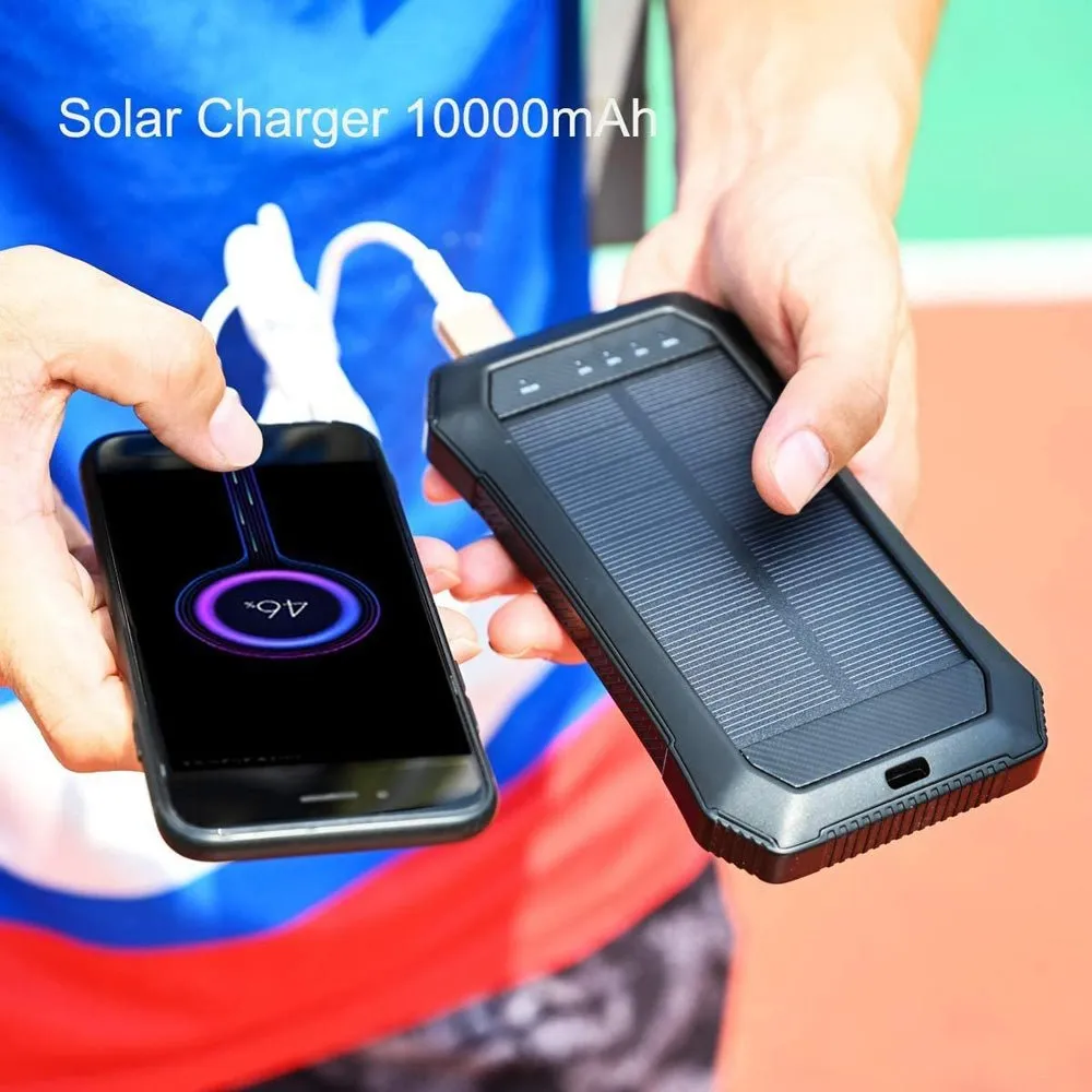 CRONY ES986S-Business Power Bank 28000mAh Solar Charger Qi Wireless Power Bank