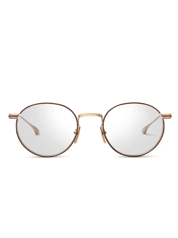 DITA JOURNEY-TWO Optical in Brushed White Gold-Mahogany Color