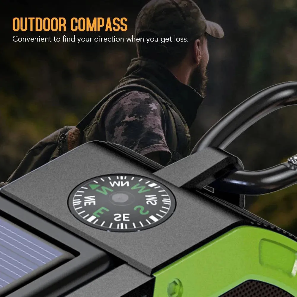 Emergency Sun Power Hand Crank Radio 5000mAh Power Bank Charger Flash Light Outdoor Camping Survival Radio