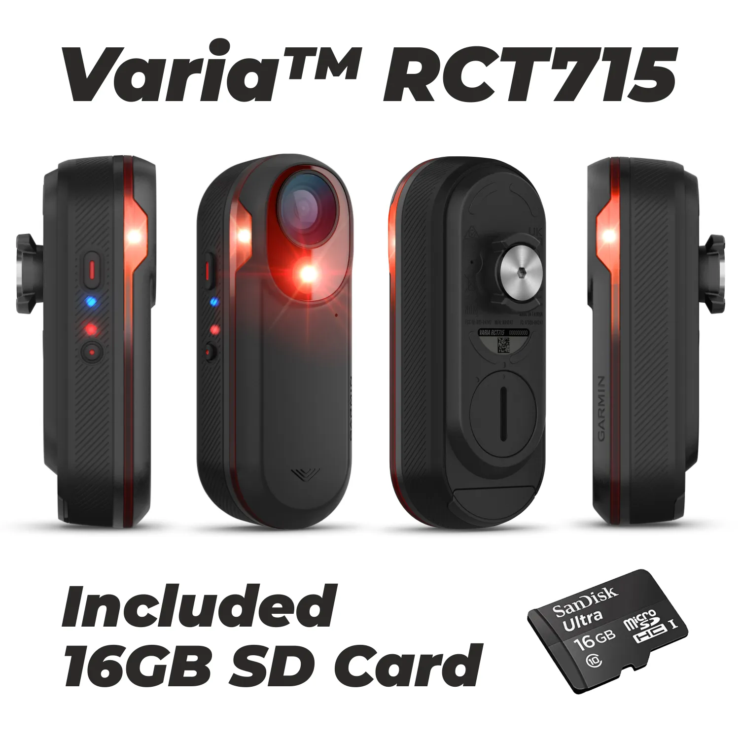 Garmin Varia RCT715 Bicycle Camera with Tail Light (010-02474-00)