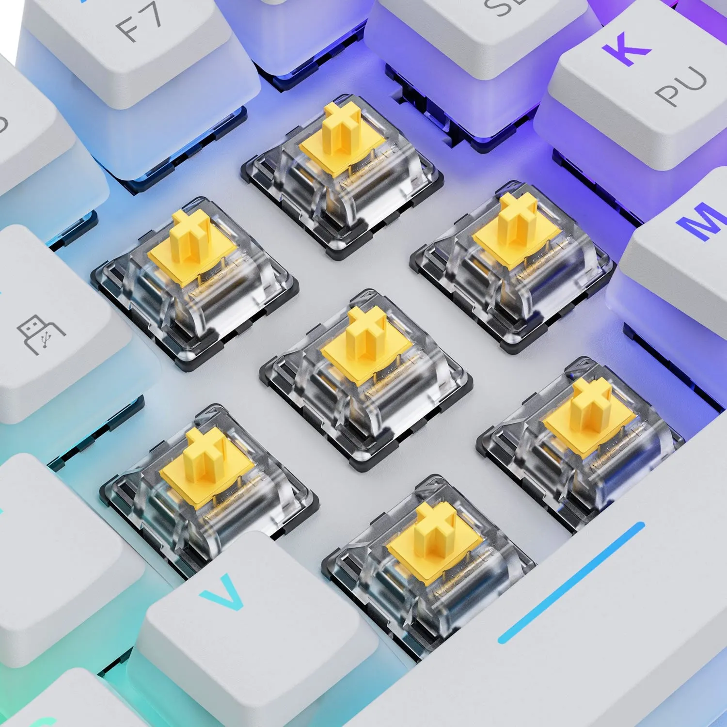 Gateron KS-15 Yellow Optical Switches, 70 Pcs