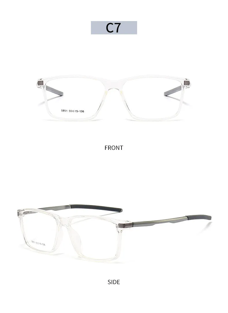 Gmei Men's TR 90 Square Aluminum Magnesium Sport Frame Eyeglasses 5851