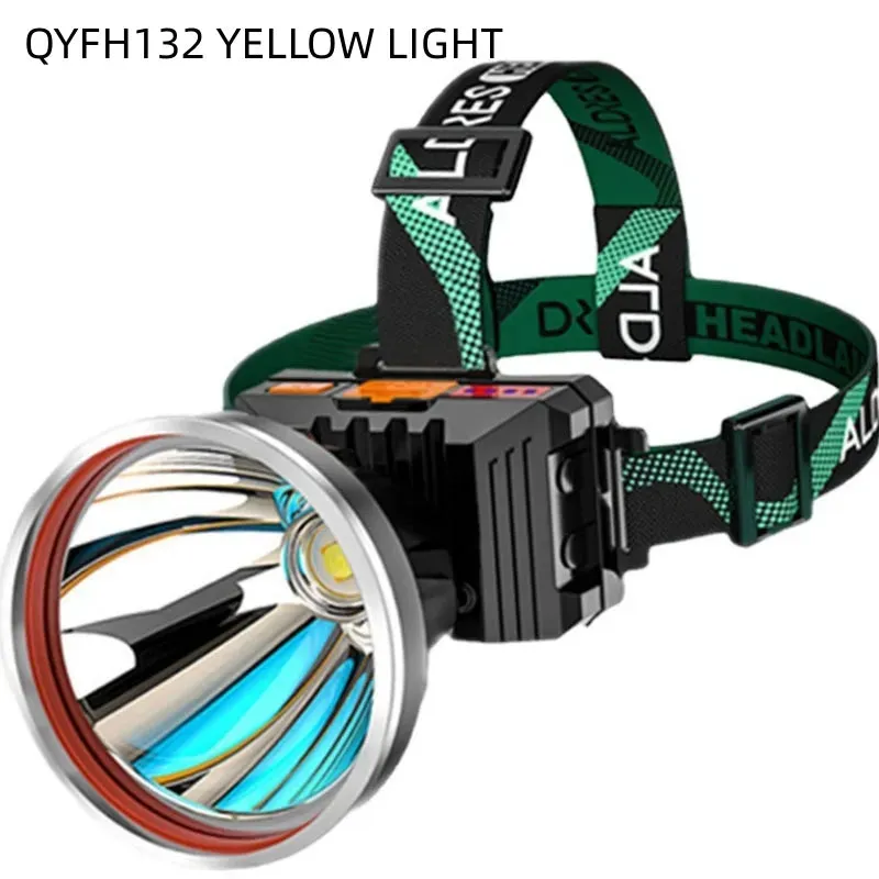 Headlamp strong charging headlamp super bright far outdoor flashlight small outdoor yellow light night fishing