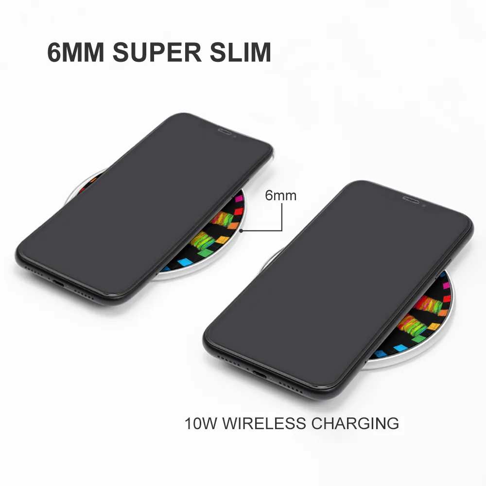 High Quality Wireless Charging Pad | Stylish, Practical, & Portable | 10W | Rainbow Universe with Astronaut