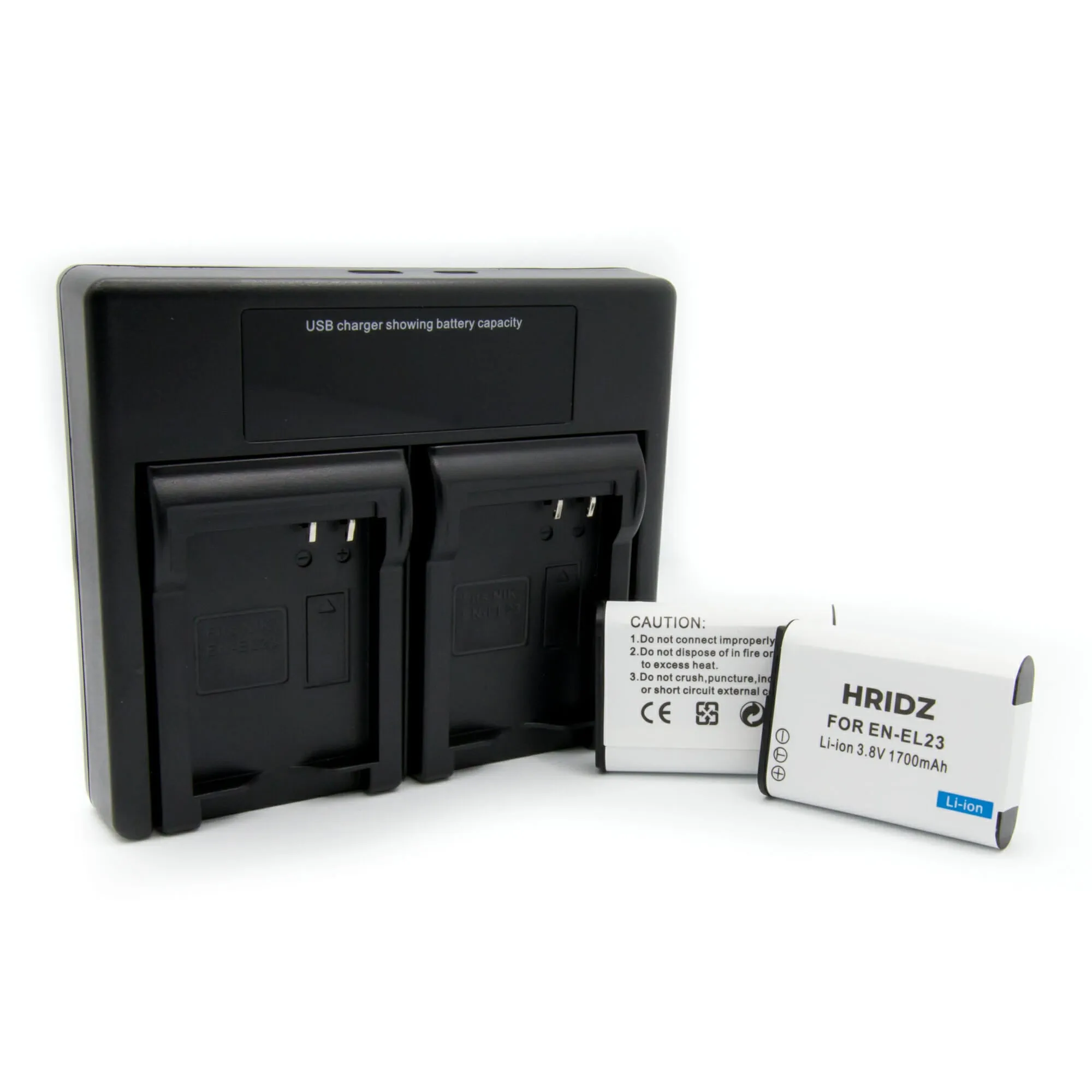 HRIDZ EN-EL23 Battery & Charger Set For Nikon Coolpix B700 S810c P600 P610S